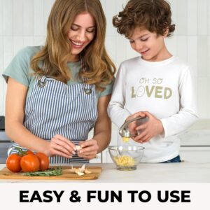 Zulay Kitchen Premium Garlic Press Set - Soft, Easy-Squeeze