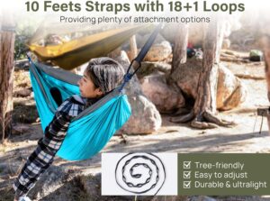 Kootek Camping Hammock Double & Single Portable Hammocks Camping Accessories for Outdoor, Indoor, Backpacking, Travel, Beach, Backyard, Patio, Hiking 