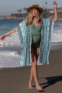 CHICALLURE Women Summer Kimono Cardigan Beach Open Front Top Swimsuit Cover Up Casual Shirt 