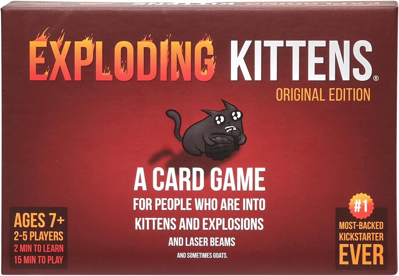 Exploding Kittens Original Edition - Hilarious Games for Family Game Night - Funny Card Games for Ages 7 and Up - 56 Cards