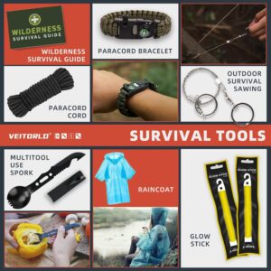 VEITORLD Gifts for Men Dad Husband Him, Survival Gear and Equipment 12 in 1, Survival Kits,