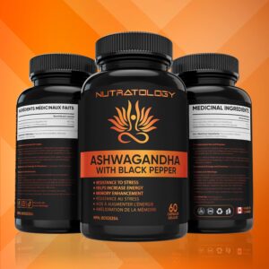 Organic Ashwagandha With Black Pepper For Improved Absorption. Resistant To Stress, Increases Energy Levels & Supports Memory Enhancement - 650MG... 