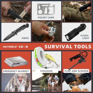 VEITORLD Gifts for Men Dad Husband Him, Survival Gear and Equipment 12 in 1, Survival Kits,